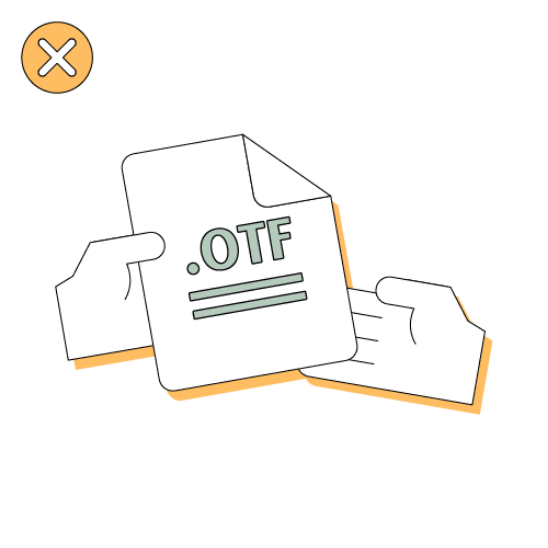 禁止提供／分享字型檔案
